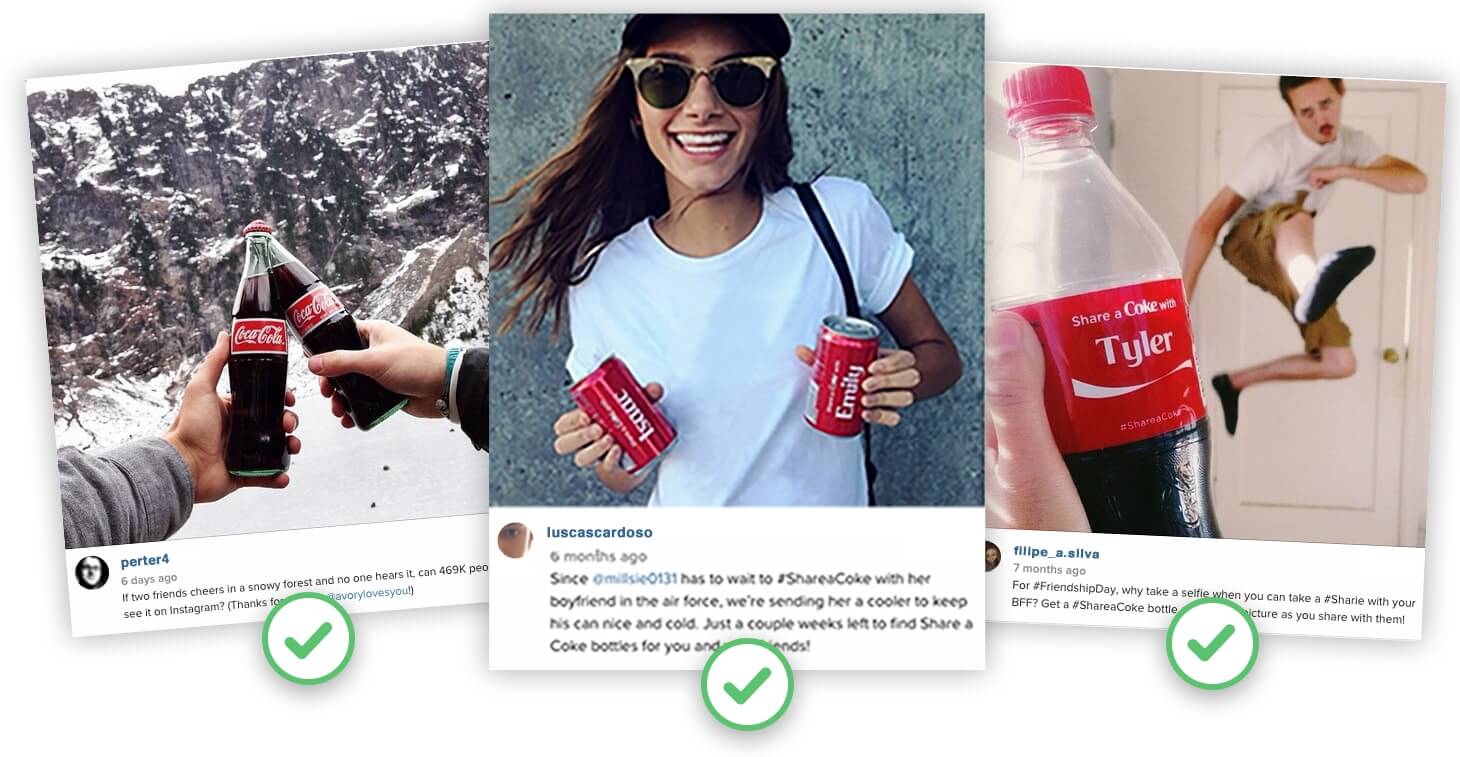 three photos of a woman holding a bottle of coca cola.